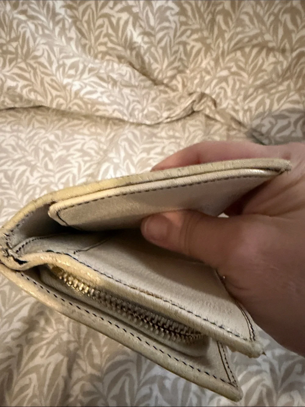 Gucci Navy Script Canvas Continental Wallet with Cream Trim and Gold Hardware - Picture 5 of 7